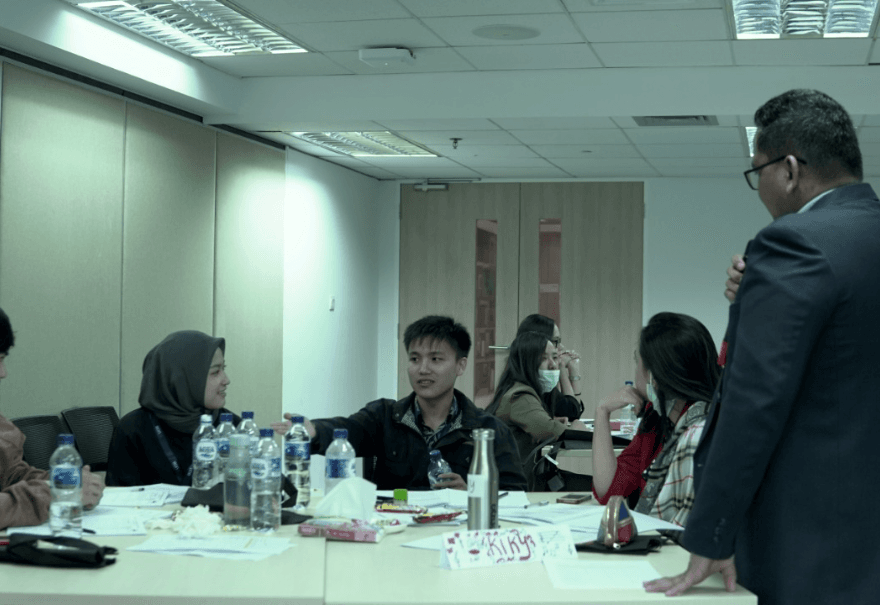Group discussion during training